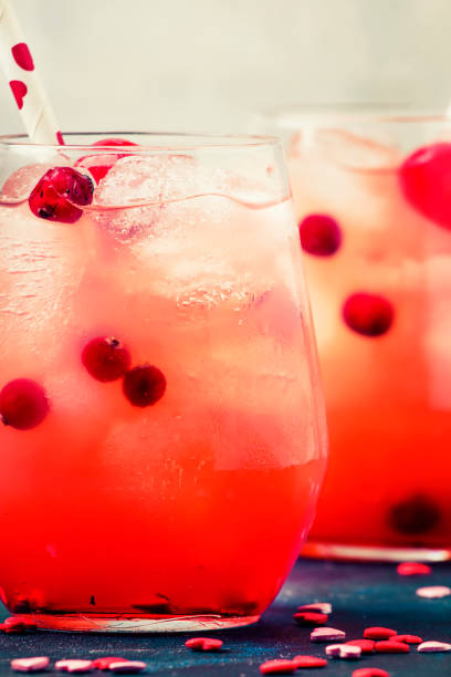 istock Pink alcoholic cocktail for Valentines day, two glasses 915242060