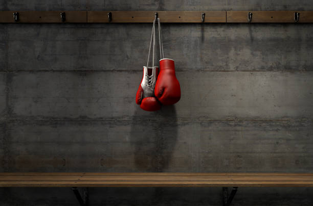 istock Boxing Gloves Hanging In Change Room 915254928