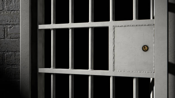 istock Jail Cell Door And Welded Iron Bars 915255036