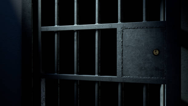 istock Jail Cell Door And Welded Iron Bars 915255564