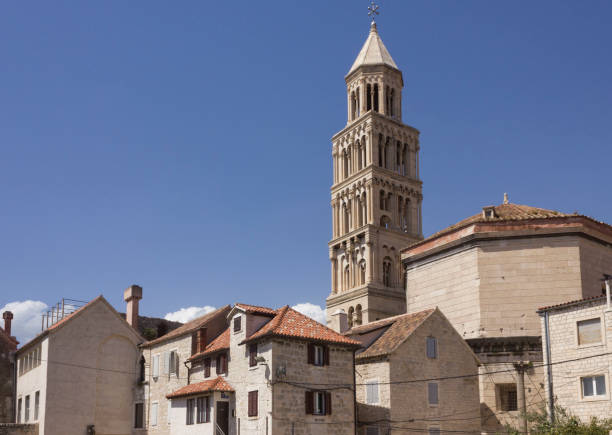 istock Day view of Split city with bell tower 915259368