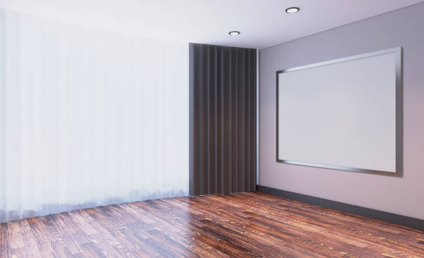 istock Modern Empty  office Cabinet. Meeting room. 3D rendering. Blank paintings 915259442