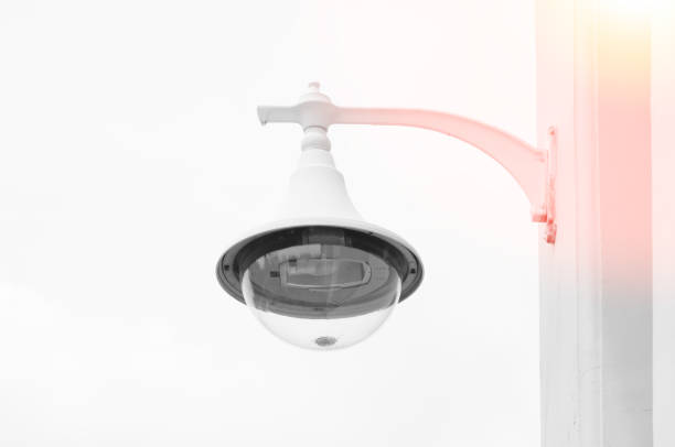 istock Lamppost on a white background,classic white wall lamp 915259964