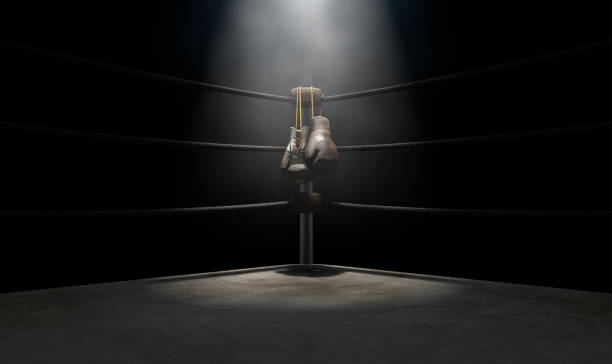 istock Vintage Boxing  Corner And Hung Up Gloves 915260400