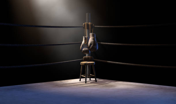 istock Vintage Boxing  Corner And Hung Up Gloves 915260722