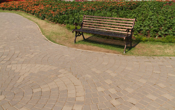 istock Bench wood in the garden. 915264428