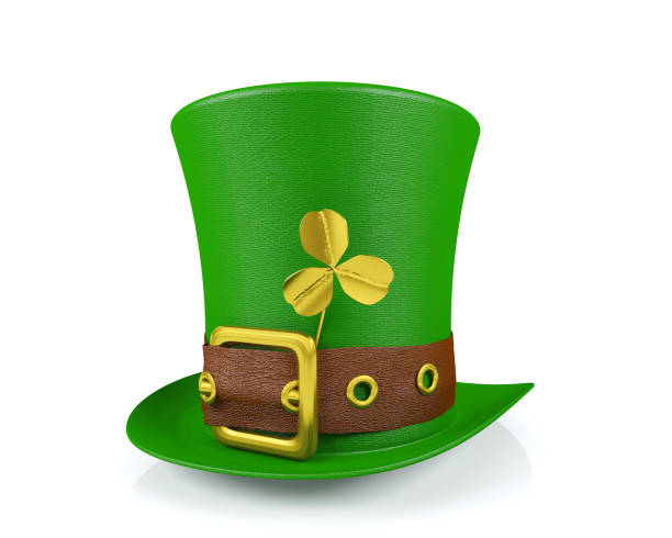 istock St. Patrick's Day Leprechaun Hat with Clover Isolated 915267542