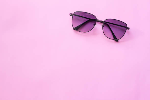 istock Black glasses , Minimal style layout Leave blank for the text. On a pastel pink background 915268486
