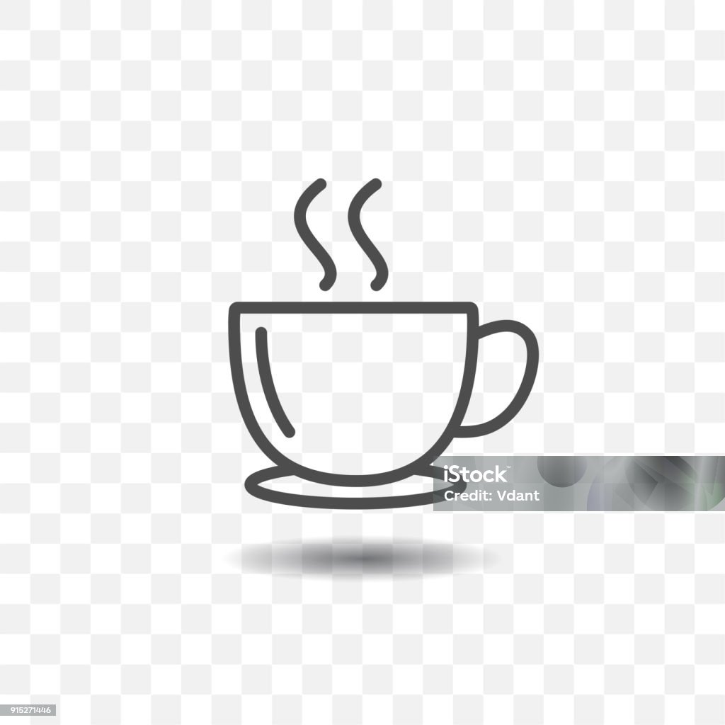 Kaffee Tasse Icon einfach Vektor auf transparenten Hintergrund skizziert. - Lizenzfrei Icon Vektorgrafik