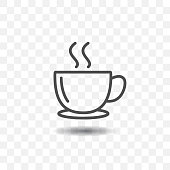 istock Outlined coffee cup icon simple vector on transparent background. 915271446