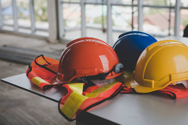 istock A helmet that sits on your desk in building construction. 915280144