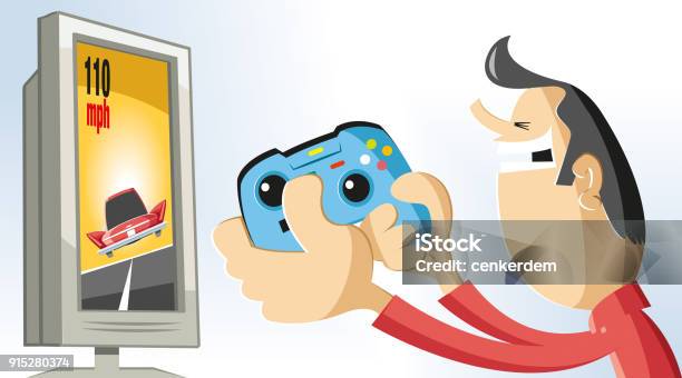 Crazy Gamer Boy Stock Illustration - Download Image Now - Arcade, Boys, Brand Name Video Game