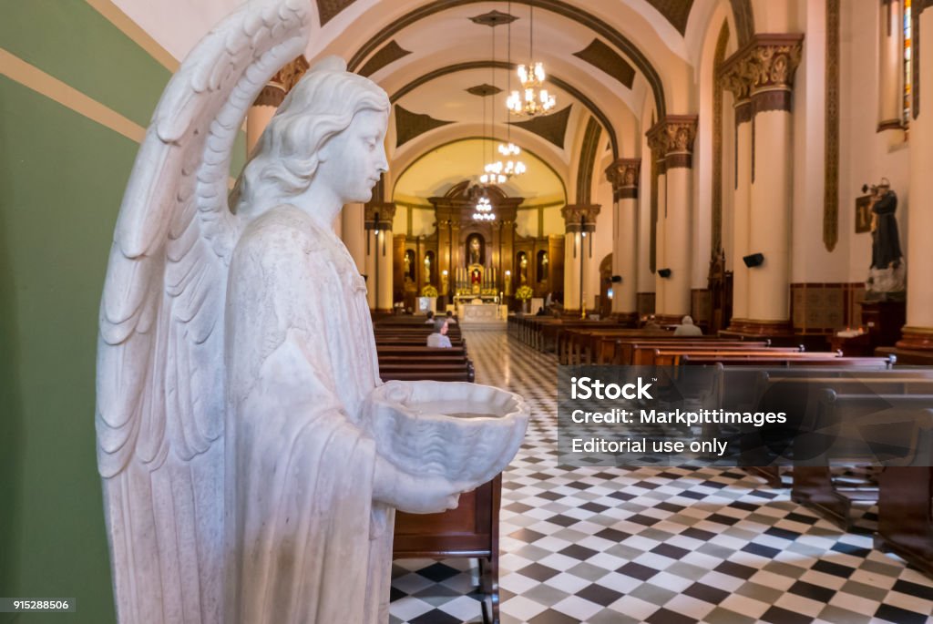 Baptismal Font In The Shape Of An Angel Church San Jose Of Poblado Medellin  Stock Photo - Download Image Now - iStock
