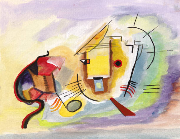 ilustrações, clipart, desenhos animados e ícones de sobre os motivos de kandinsky - cubismo