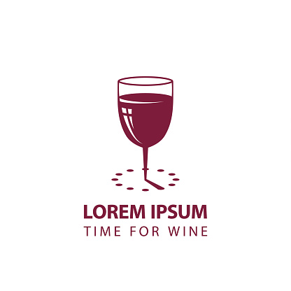 istock Wine glass and sundial minimalistic icon. Time for wine emblem template for the business card, branding and corporate identity. 915293092