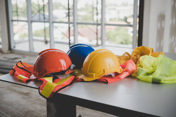 istock A helmet that sits on your desk in building construction. 915293450