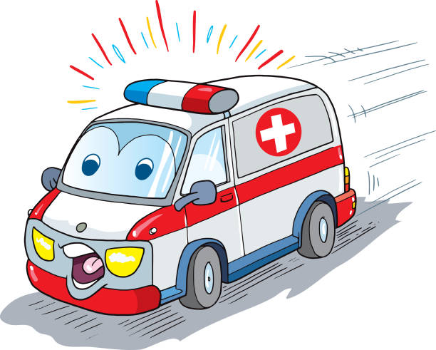 1,155 Cartoon Of A Funny Ambulance Illustrations & Clip Art - iStock