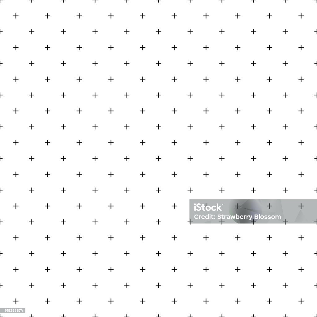 Cross pattern seamless white line on blue background. Plus sign abstract background vector. Pattern stock vector