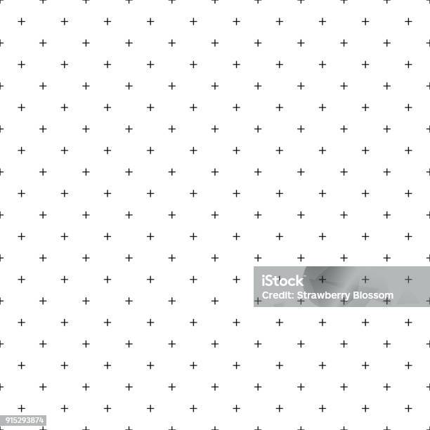 Cross Pattern Seamless White Line On Blue Background Plus Sign Abstract Background Vector Stock Illustration - Download Image Now