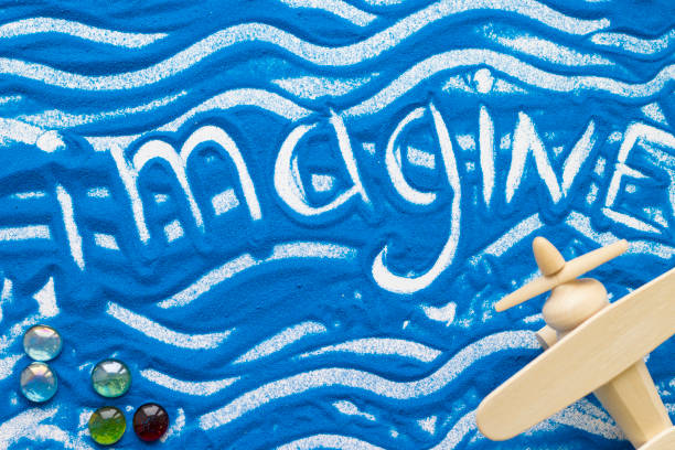 Inscription on a colorful sand