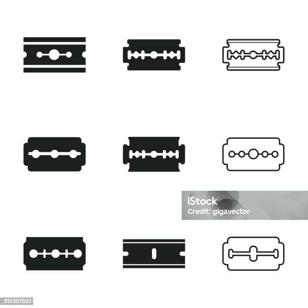 Icônes Vectorielles De Razor Vecteurs libres de droits et plus d'images vectorielles de Lame de rasoir - Lame de rasoir, Icône, Rasoir