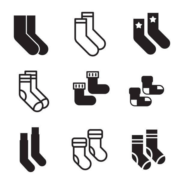 Socks vector icons Socks vector icons. Simple illustration set of 9 socks elements, editable icons, can be used in logo, UI and web design sock stock illustrations