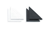 Blank black and white restaurant napkin mock up, isolated