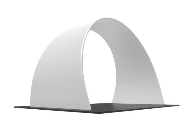 白空白インフレータブル角度アーチ管またはイベント入り口の門。3 d レンダリング図。 - large dome ストックフォトと画像
