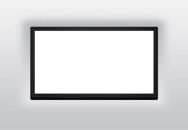 istock Led or Lcd tv screen hanging on the wall background 915328506