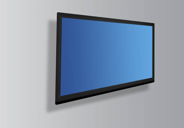 led 또는 lcd tv 스크린에 벽 배경 - television flat screen high definition television liquid crystal display 뉴스 사진 이미지