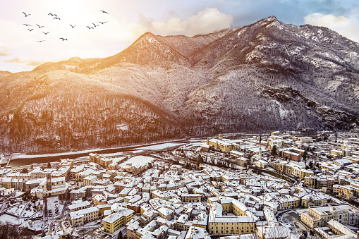 Varallo Sesia seen from above Piedmont Italy