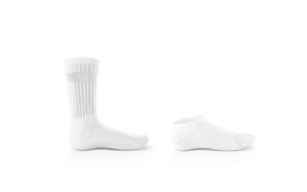 istock Blank white socks design mockup, isolated, clipping path 915331734