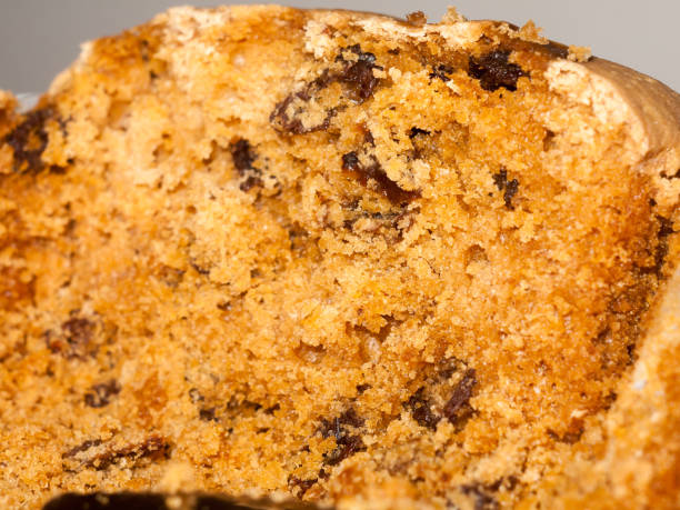 close up of brown sponge cake texture