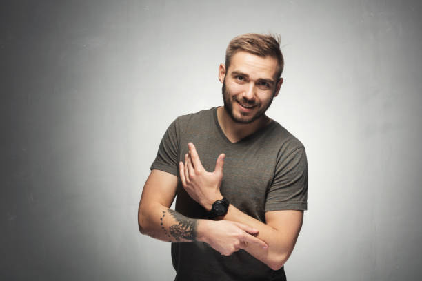 istock Young handsome man casual portrait 915335172