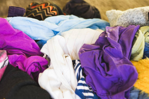 istock Pile of clothes  spring cleaning 915340686