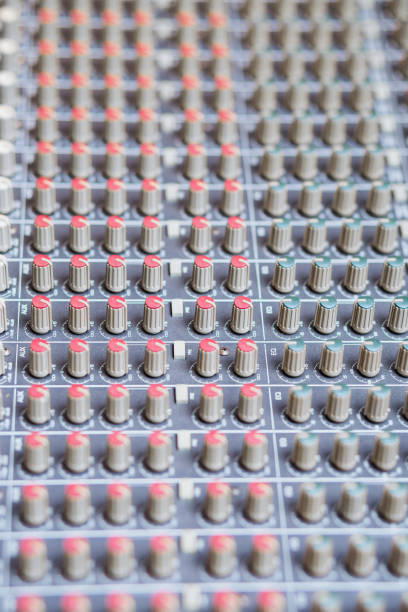 istock audio mixing console knobs, shallow dept of field. music background 915347274