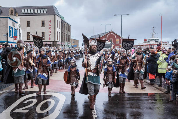 Up Helly Aa 2018 Vikings stock photo