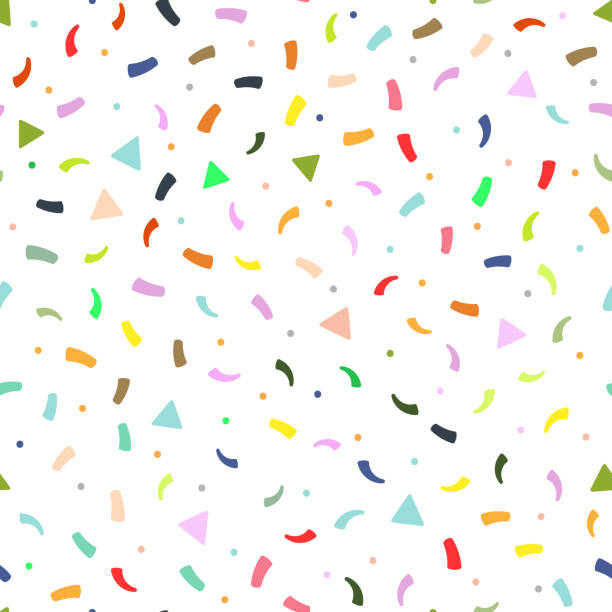 Bright colorful confetti. Festive seamless pattern. Bright colorful confetti. Festive seamless pattern. Endless cute vector illustration. confetti illustrations stock illustrations