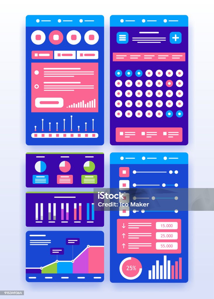 Ui Interface Complex Interface Ui Design Stock Illustration - Download Image Now - Abstract ...