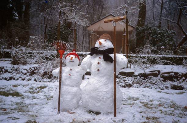 Father and son snowman
