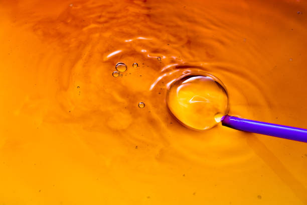 istock Colorful water bubles on water as background 915357286