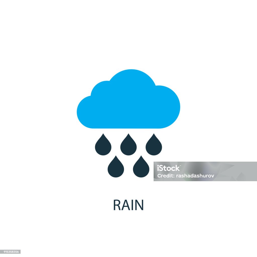 Rain icon. icon element illustration Rain icon. icon element illustration. Rain symbol design from 2 colored collection. Simple Rain concept. Can be used in web and mobile. Blue stock vector