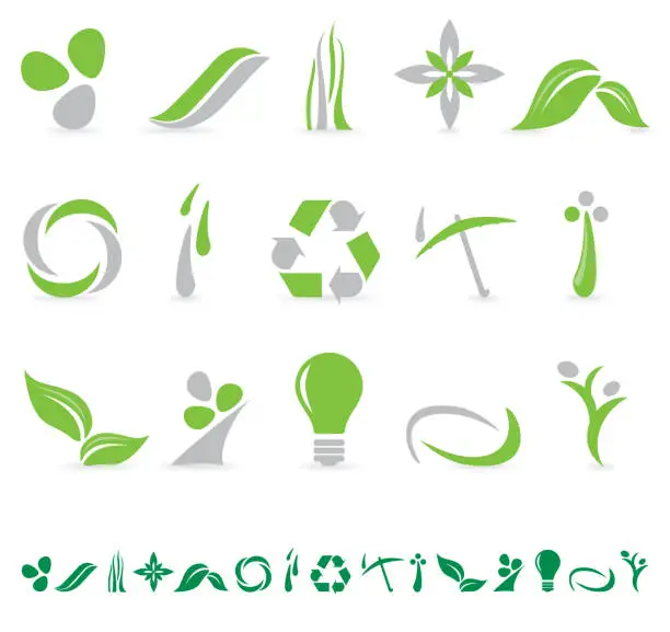 Vector illustration of Environmental Conservation Icons - 2 color version