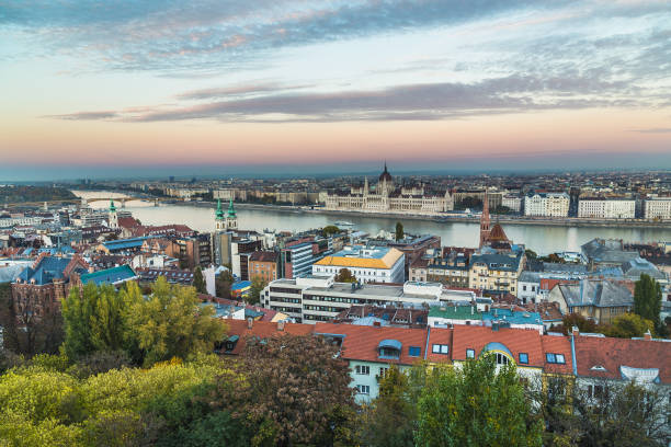 istock Hungarian Parliament and Budapest Skyline at sunset 915361298