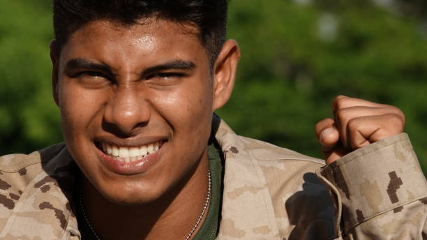 istock Angry Handsome Male Soldier 915366416