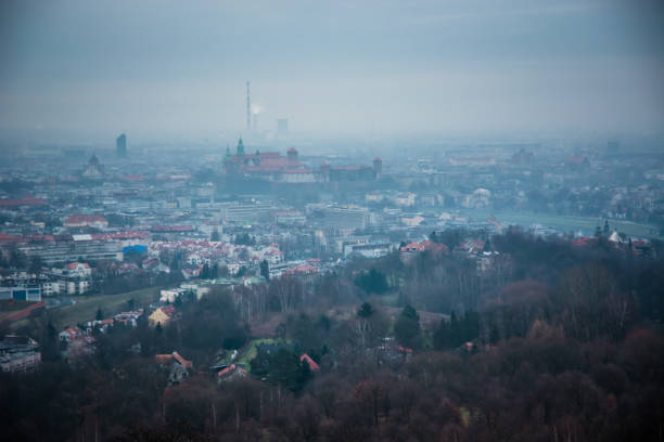 View down on Krakow, Poland stock photo
