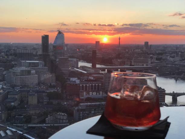 Cocktail over London Sunset