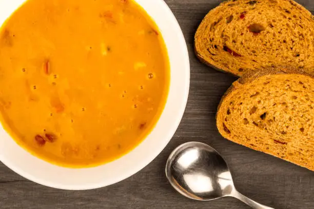 Photo of Vegetarian Butternut Squash Soup With Red Peppers