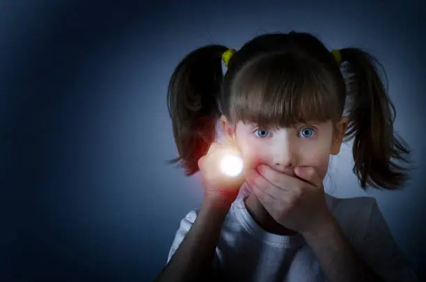 Photo of child is afraid of the dark