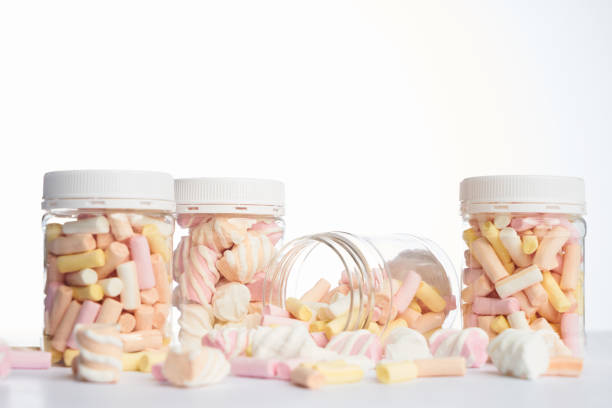istock Colorful small marshmallows yellow 915395278